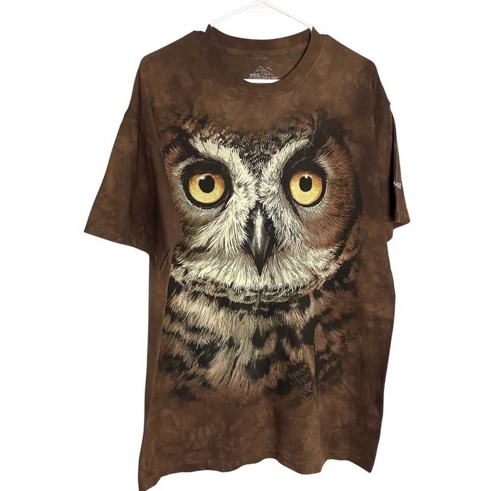 The Mountain Mens Owl Tee T-Shirt Size L Brown Salt Spring Island BC Canada 2012